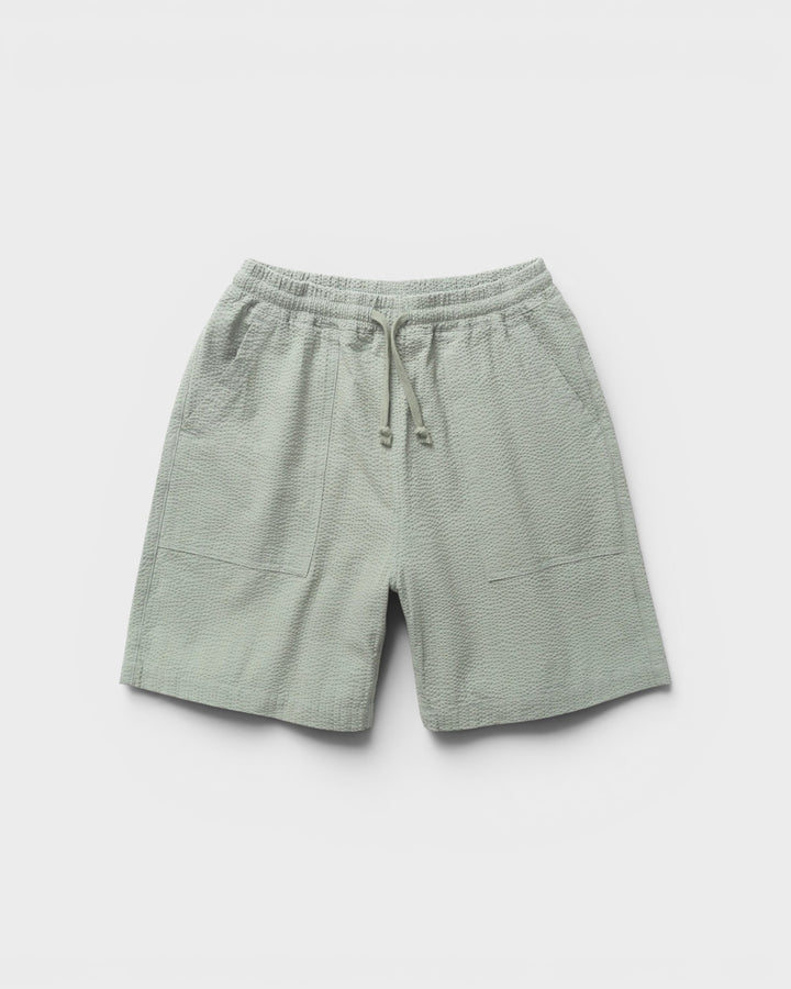 Seersucker Chef Shorts Sage