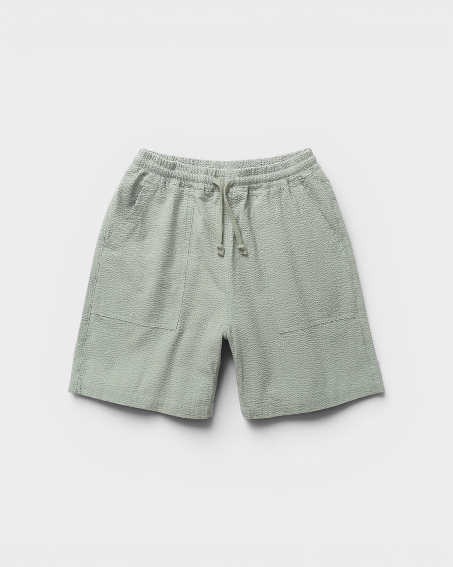 Seersucker Chef Shorts Sage