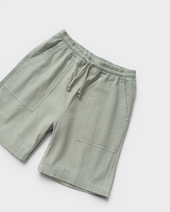 Seersucker Chef Shorts Sage