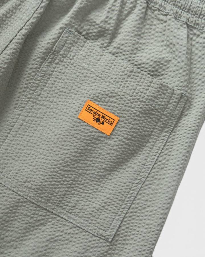 Seersucker Chef Shorts Sage