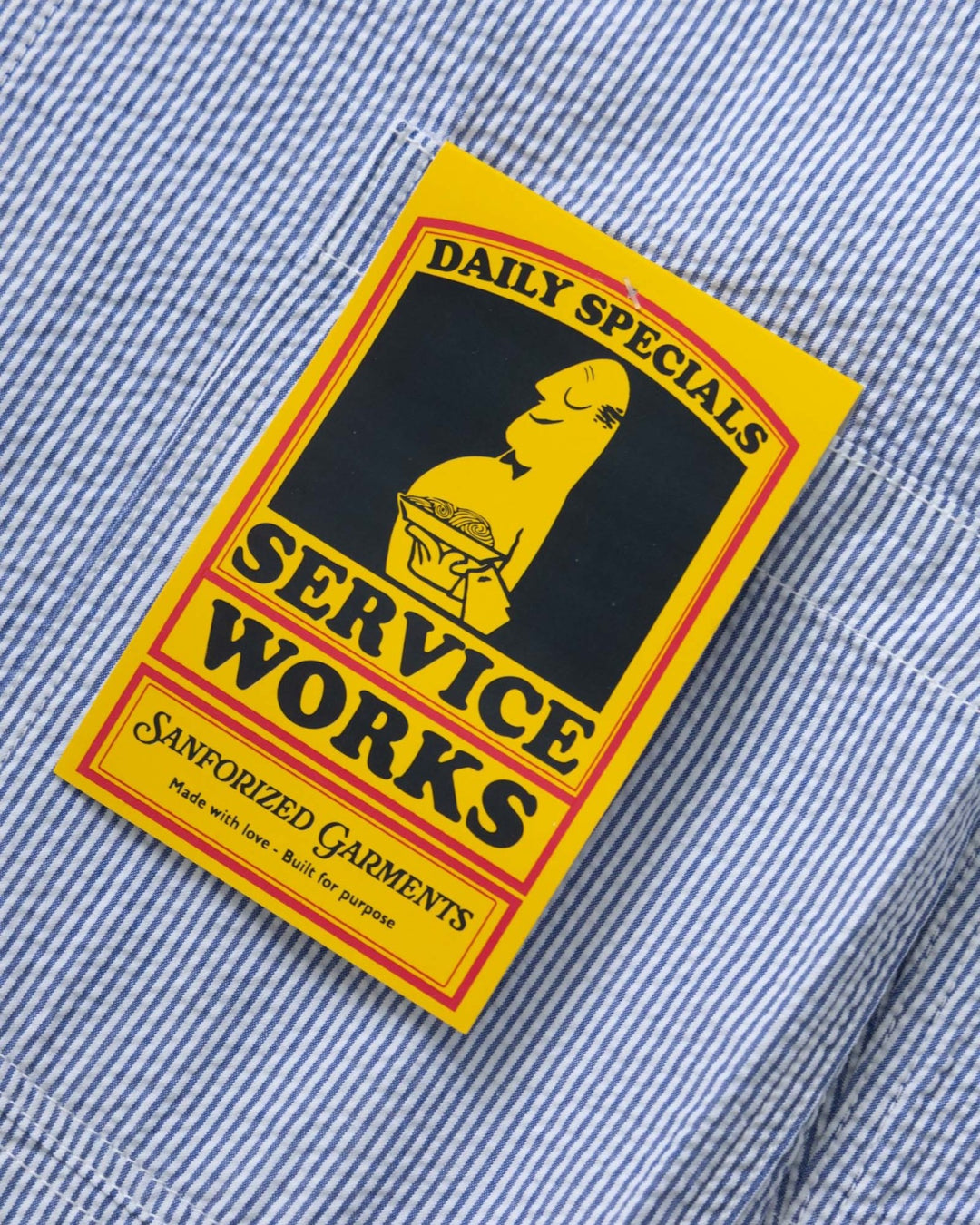 Seersucker Server Suit Jacket Navy Stripe