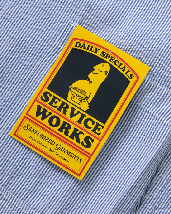 Seersucker Server Suit Jacket Navy Stripe