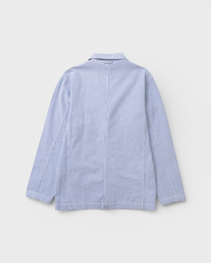 Seersucker Server Suit Jacket Navy Stripe