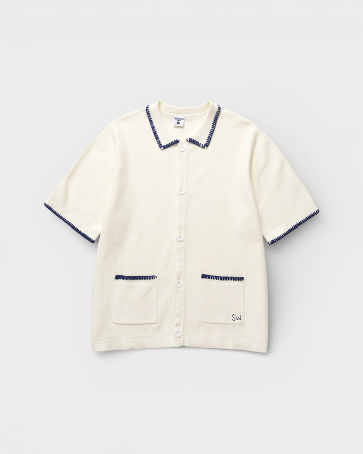 Blanket Stitch Knit Off White