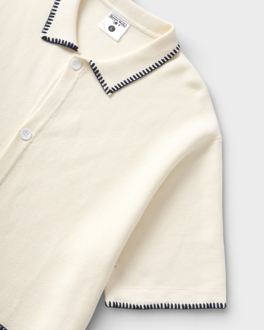 Blanket Stitch Knit Off White