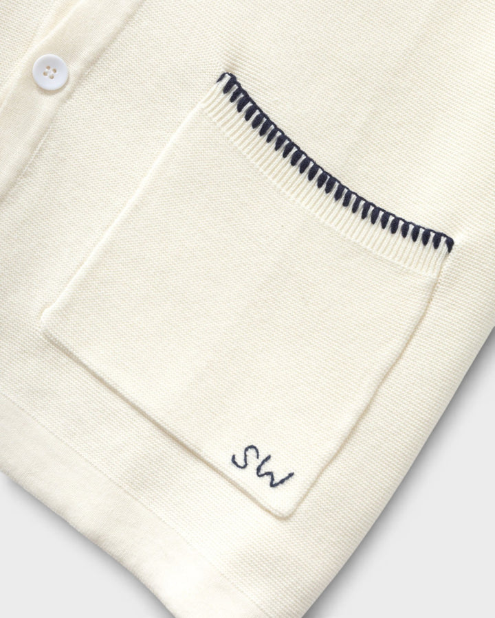 Blanket Stitch Knit Off White