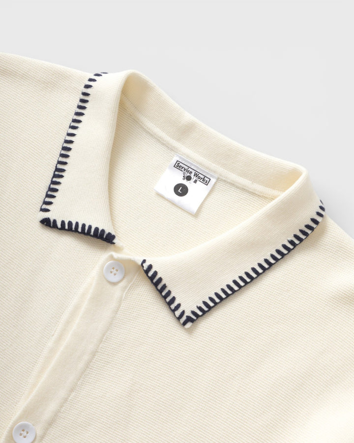 Blanket Stitch Knit Off White