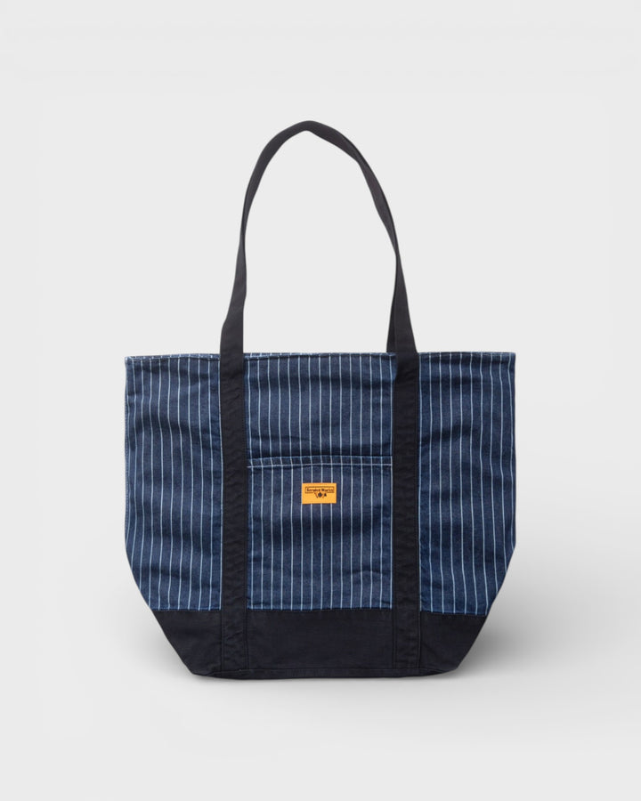 Pinstripe Denim Tote Indigo