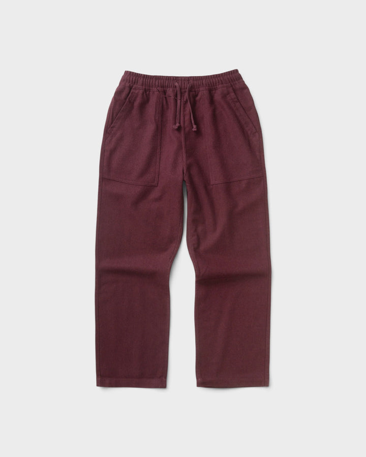 Service Works Flannel Chef Pants Burgundy - vue 1
