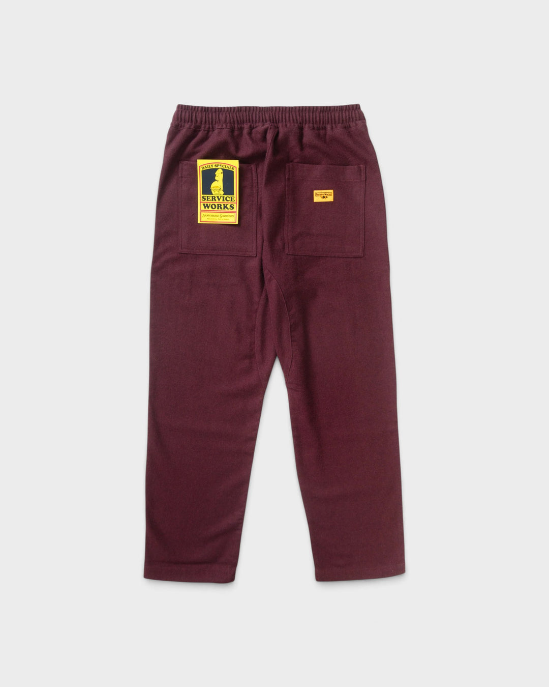 Service Works Flannel Chef Pants Burgundy - vue 5