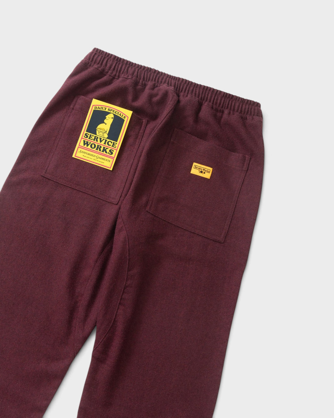 Service Works Flannel Chef Pants Burgundy - vue 6