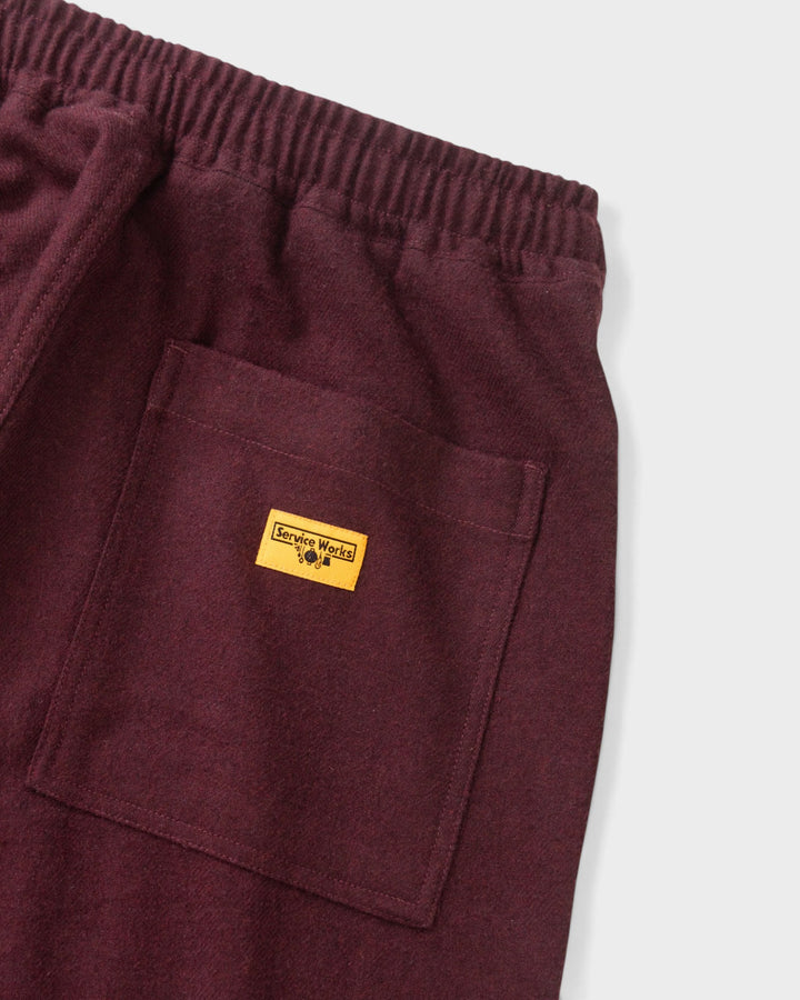 Service Works Flannel Chef Pants Burgundy - vue 7