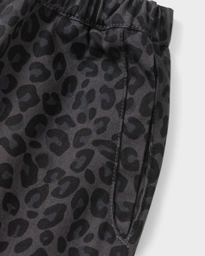 Patterned Easy Chef Pants Black Leopard