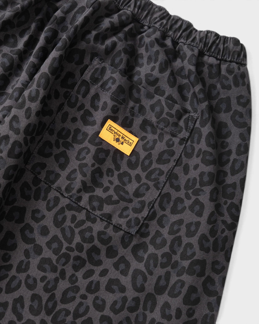 Patterned Easy Chef Pants Black Leopard