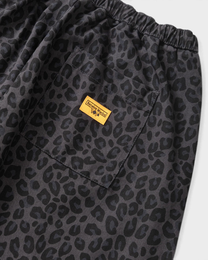 Patterned Easy Chef Pants Black Leopard