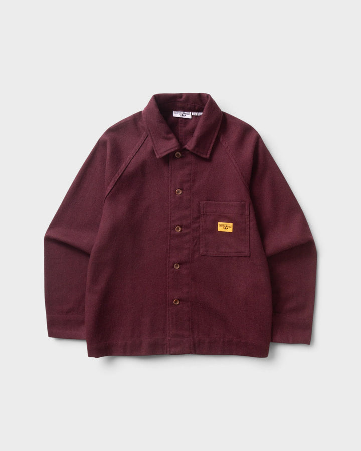 Service Works Flannel FOH Overshirt Burgundy - vue 1