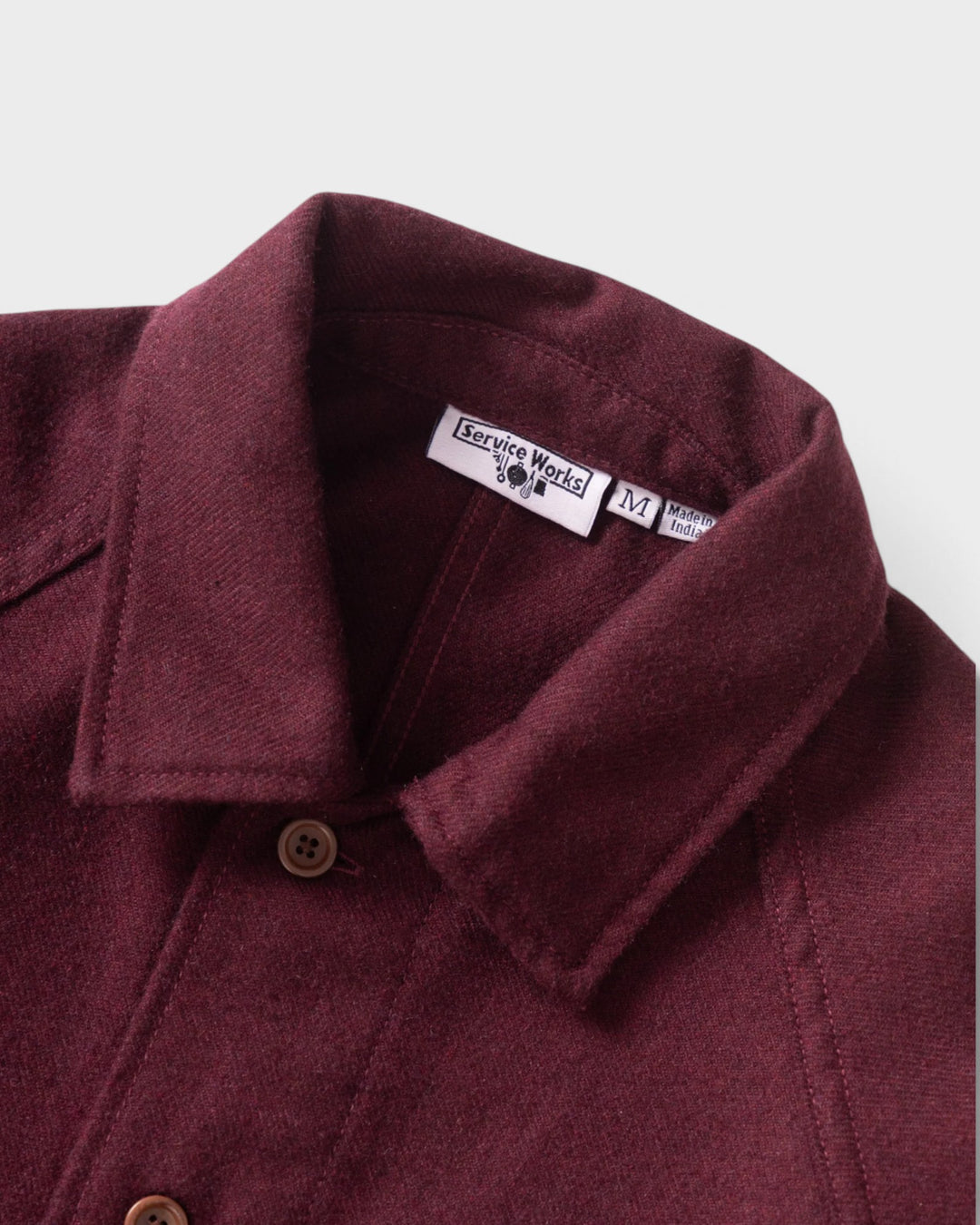 Service Works Flannel FOH Overshirt Burgundy - vue 3