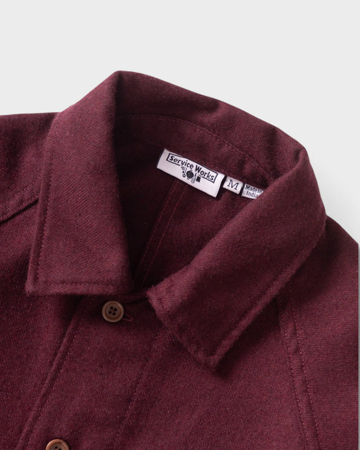 Service Works Flannel FOH Overshirt Burgundy - vue 3