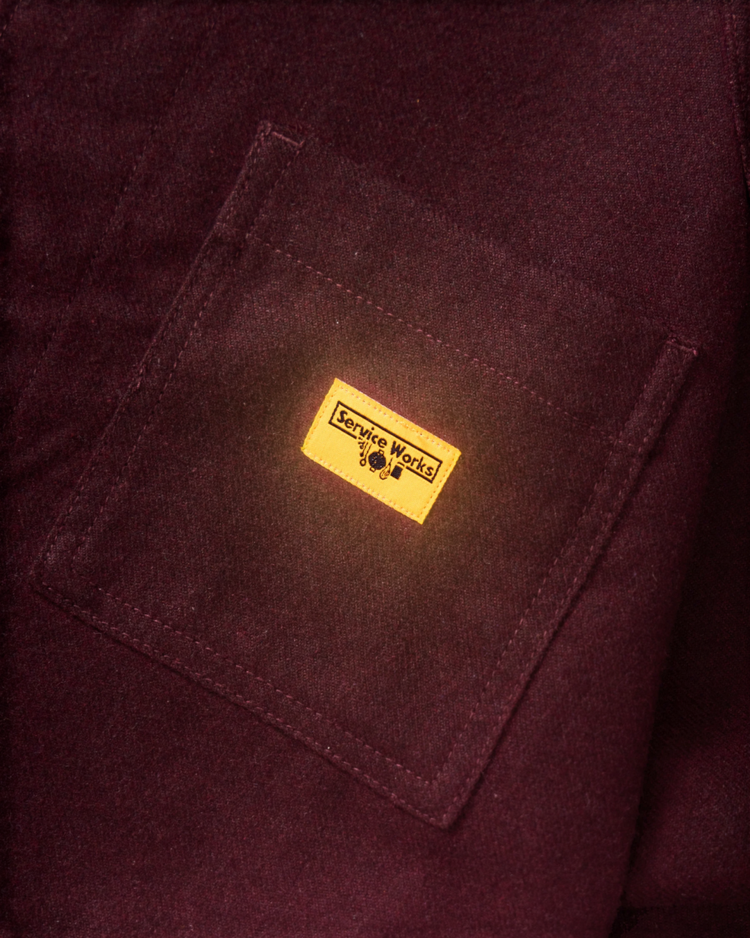 Service Works Flannel FOH Overshirt Burgundy - vue 4