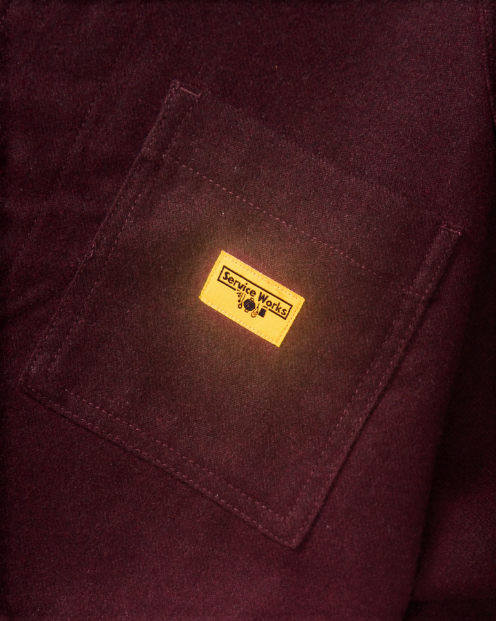 Service Works Flannel FOH Overshirt Burgundy - vue 4