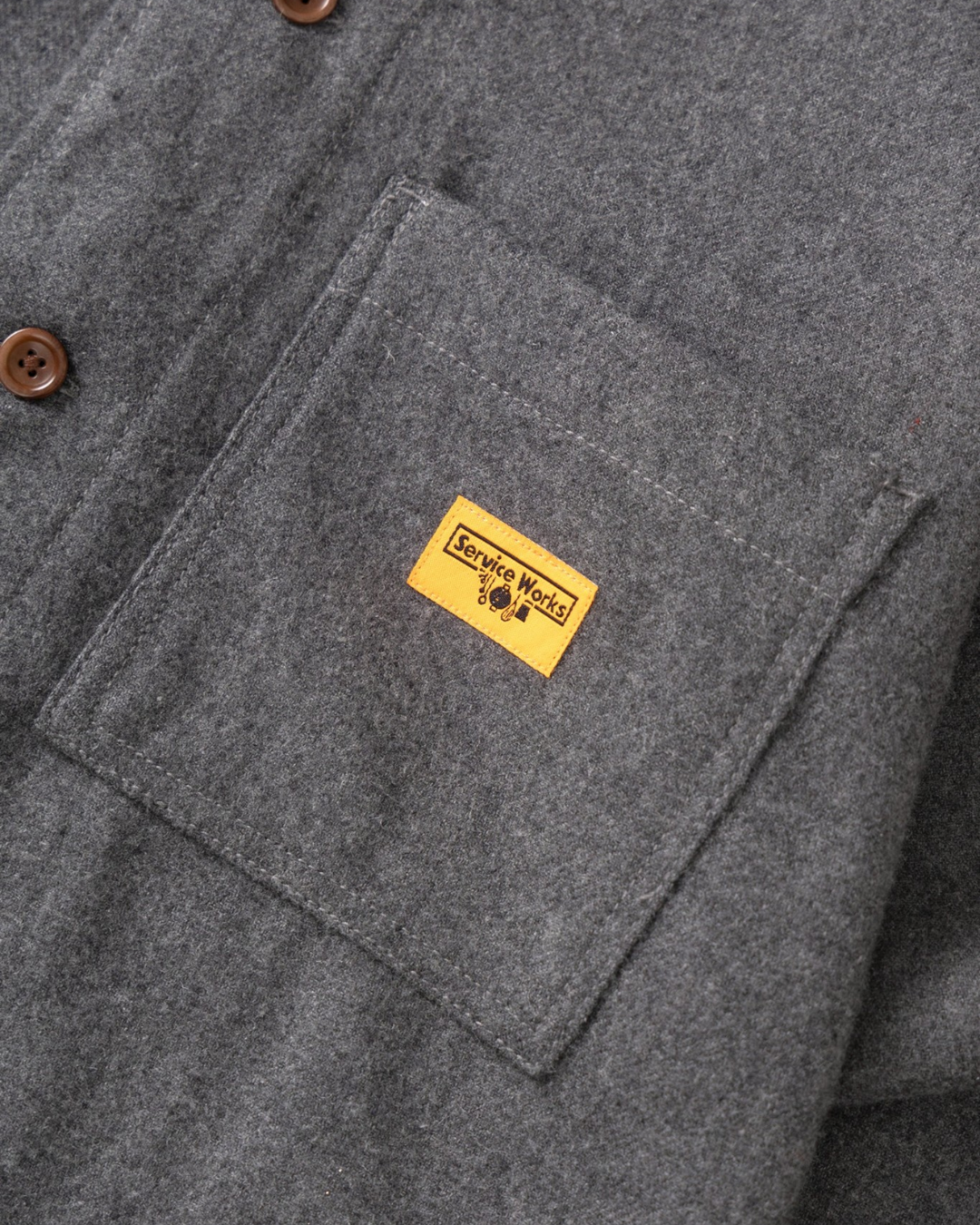 Service Works Flannel FOH Overshirt Charcoal - vue 4