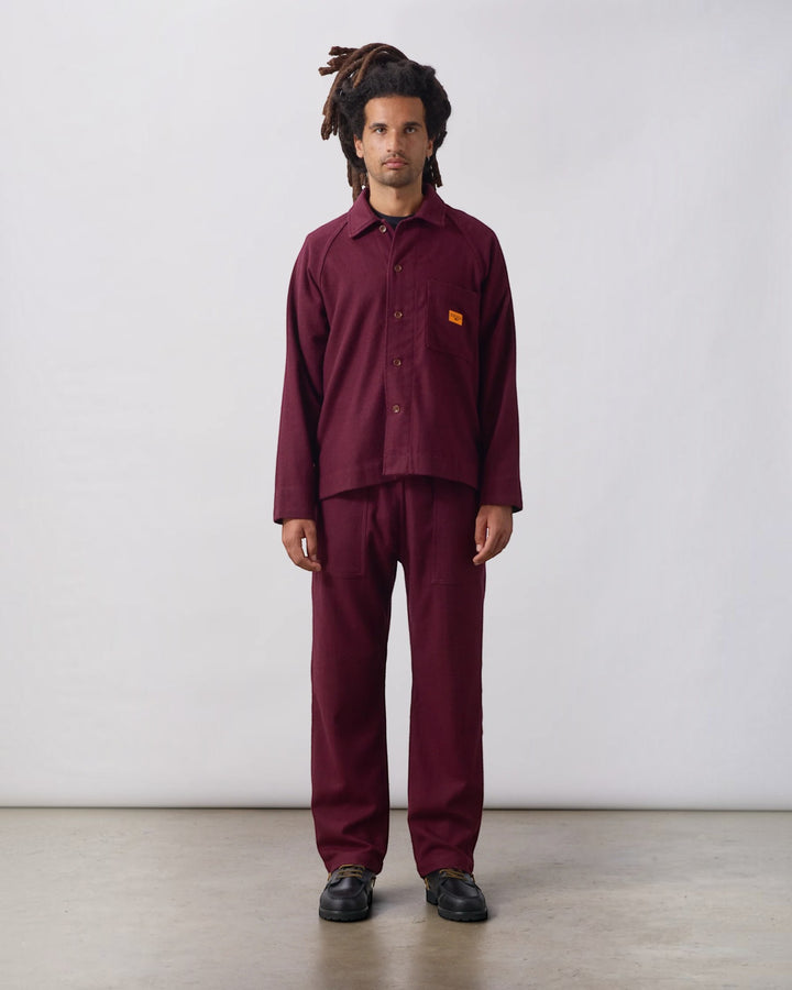 Flannel Chef Pants Burgundy