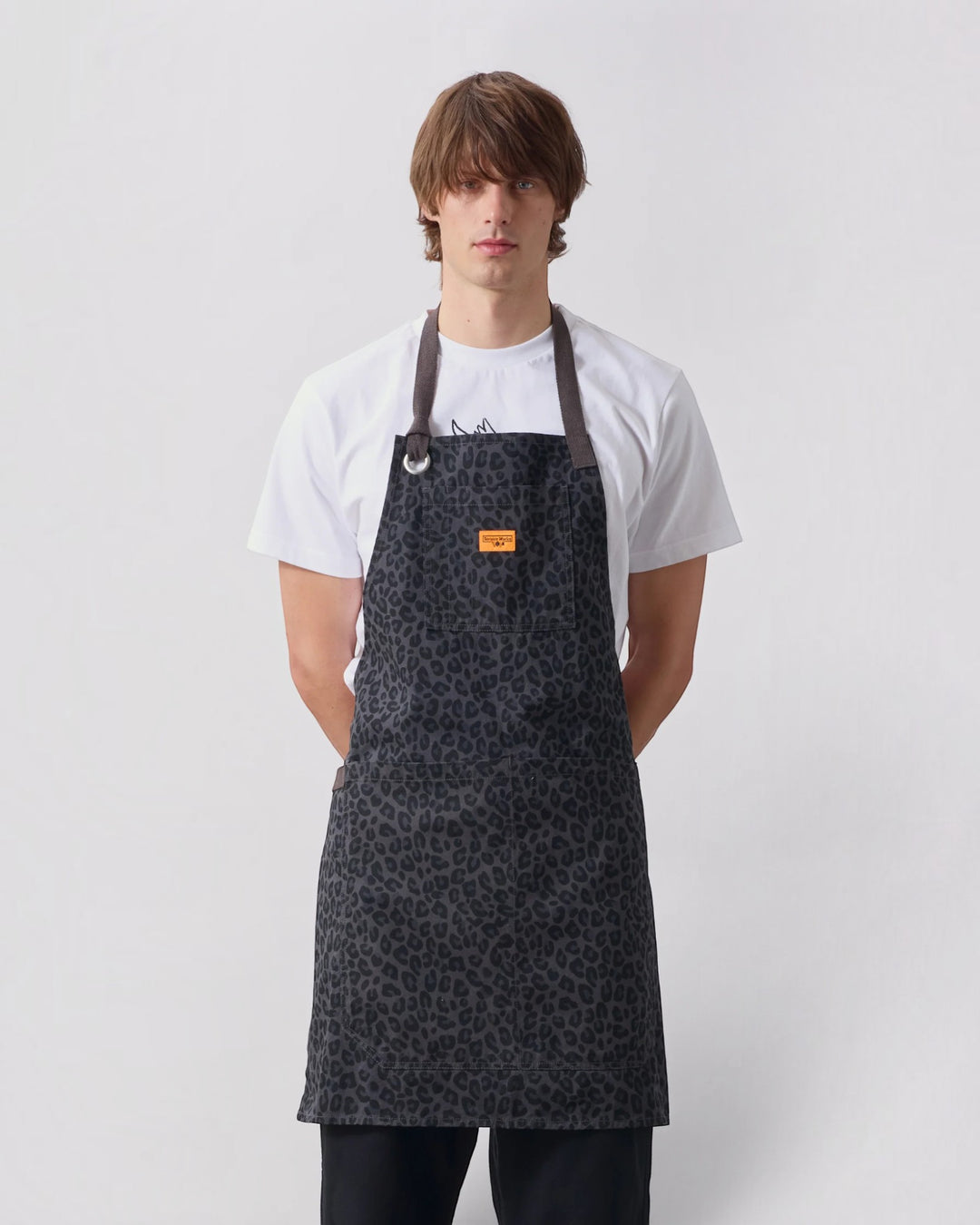 Patterned Apron Black Leopard