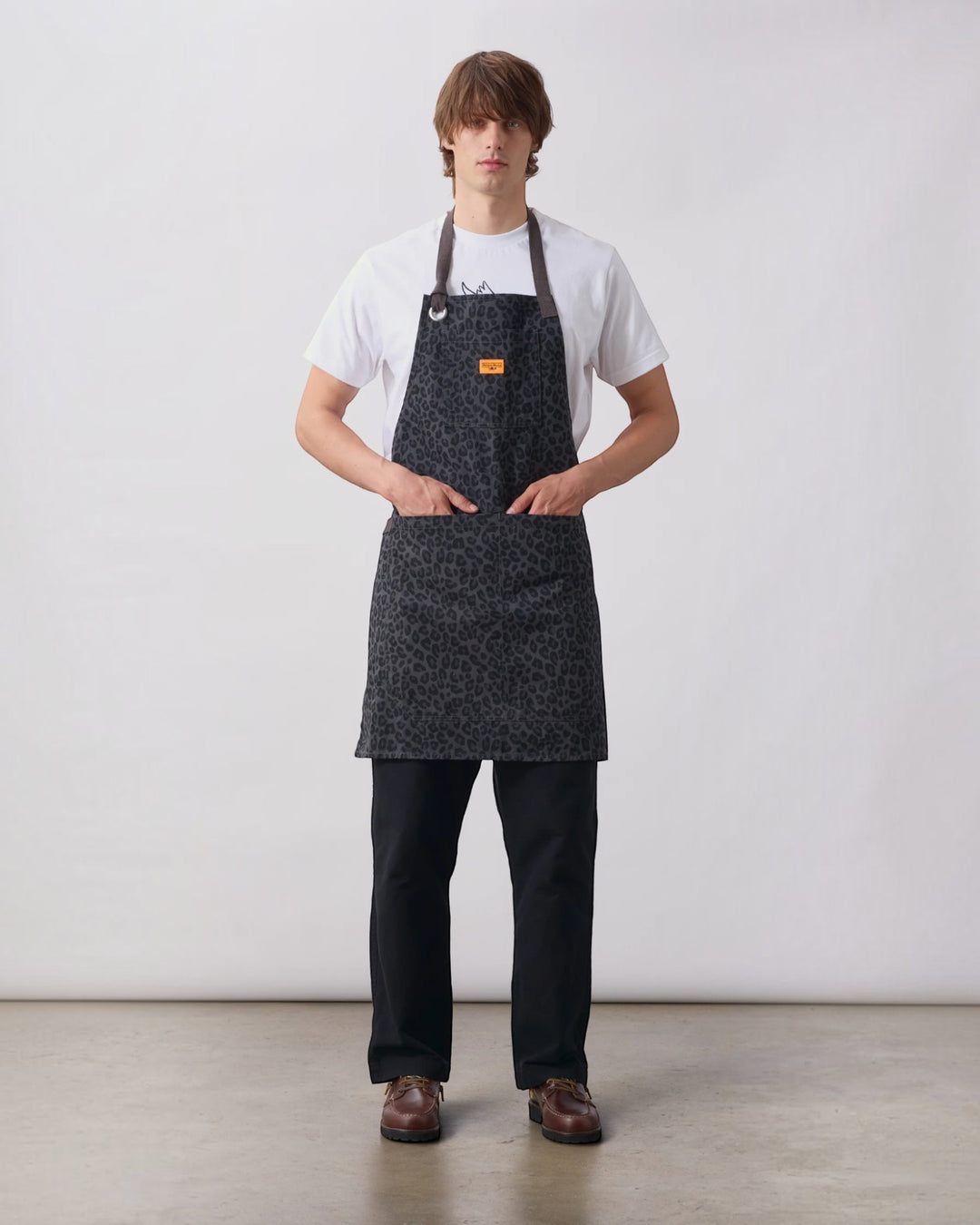 Patterned Apron Black Leopard