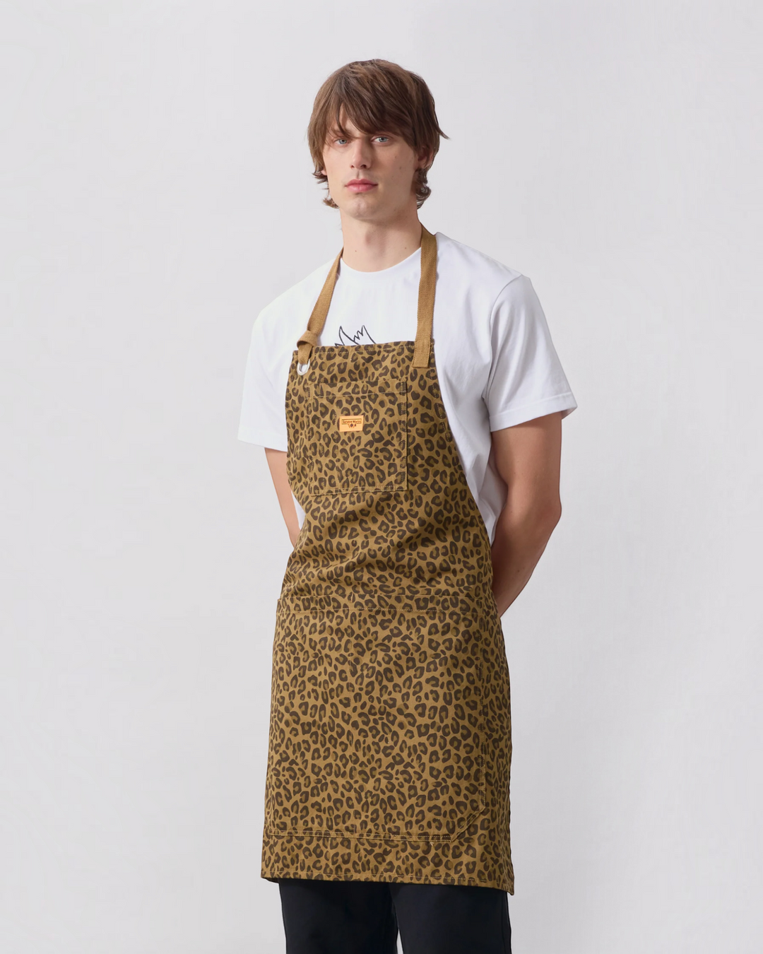Patterned Apron Brown Leopard