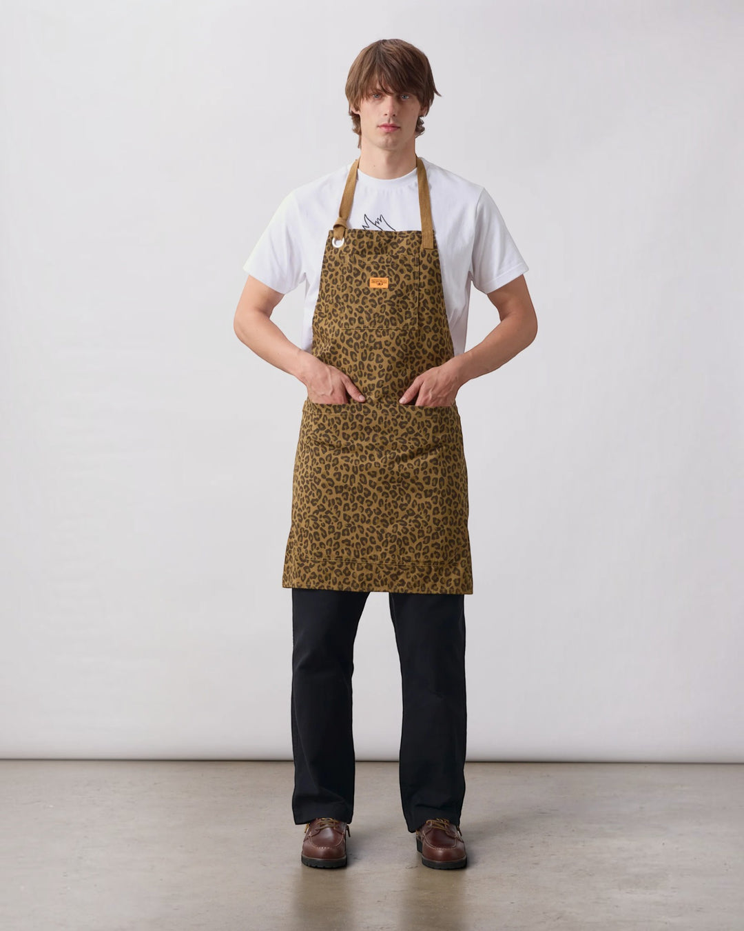 Patterned Apron Brown Leopard