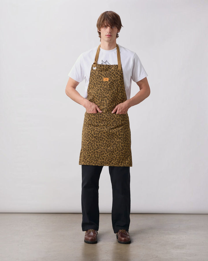 Patterned Apron Brown Leopard