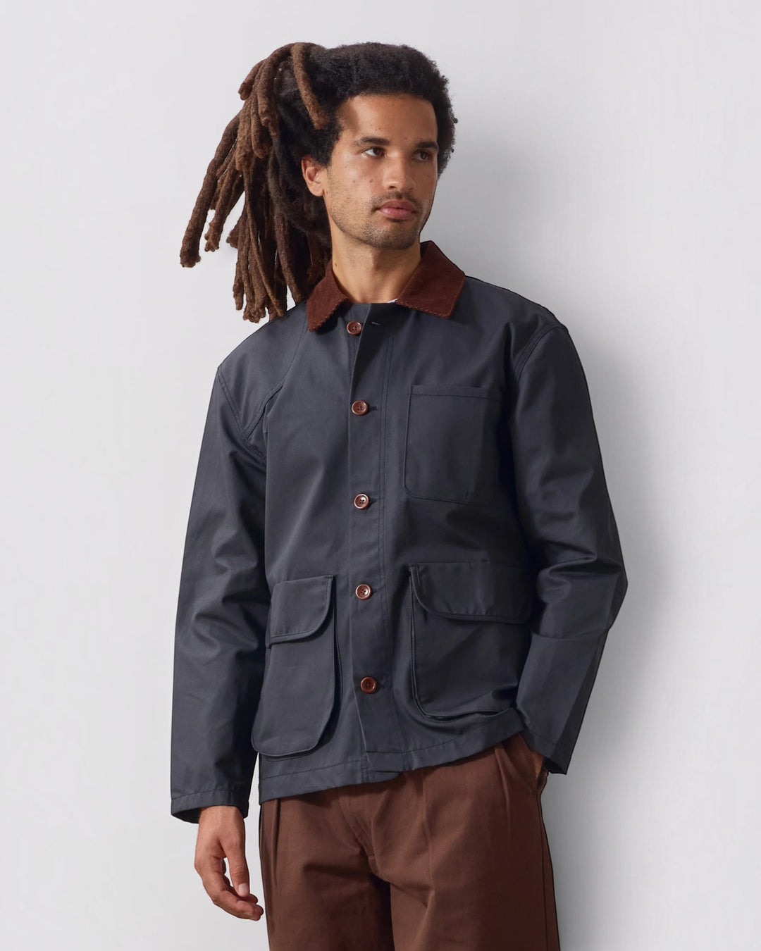 Waxed Barn Coat Black