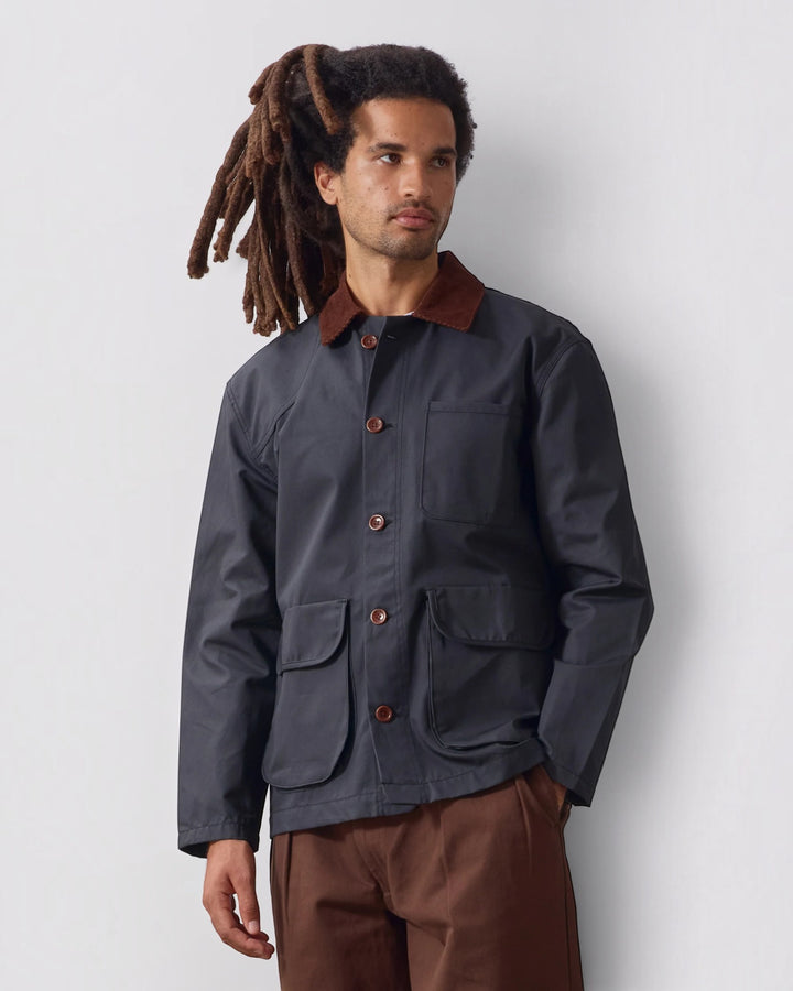 Waxed Barn Coat Black