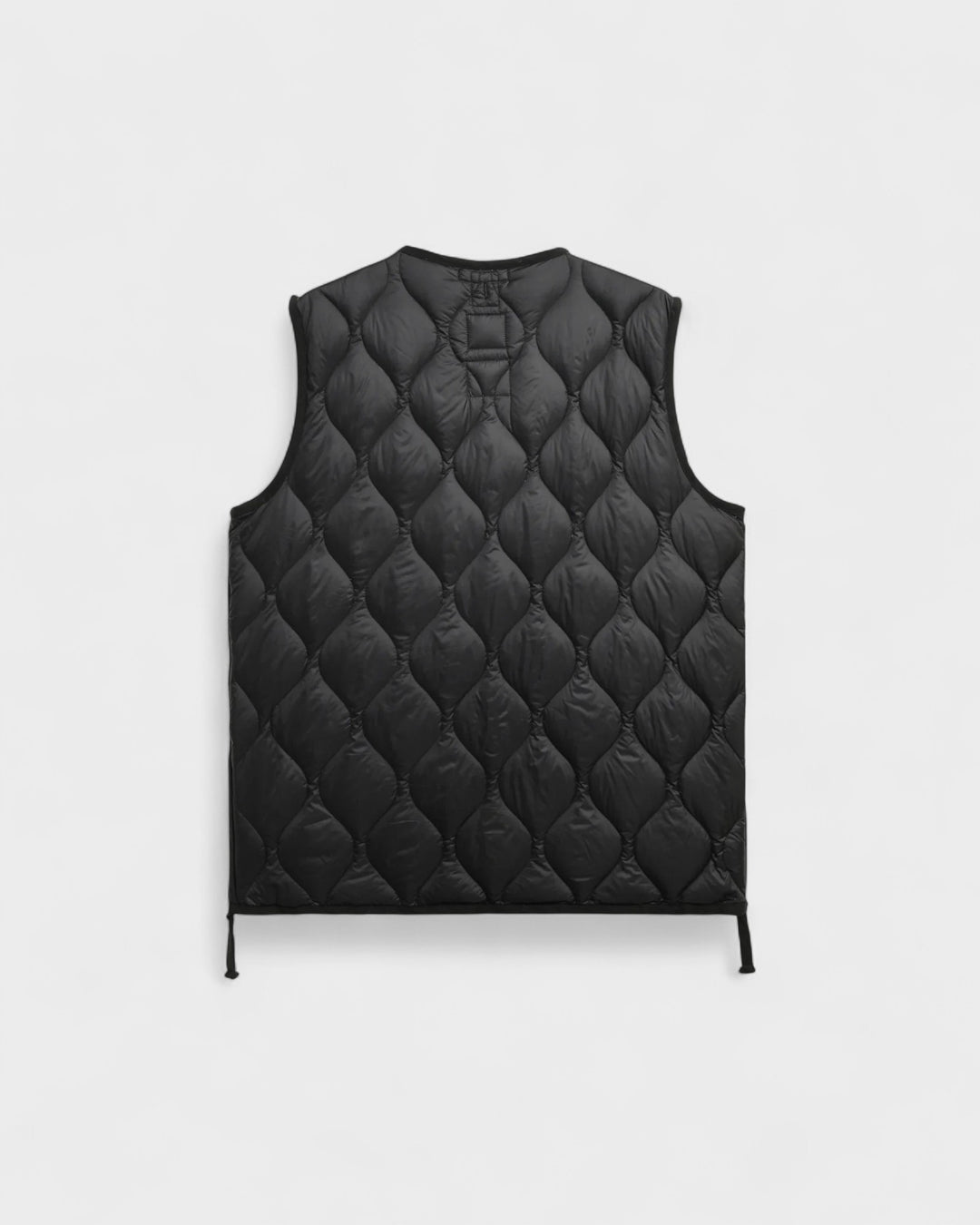 Military V Neck W-Zip Down Vest Black