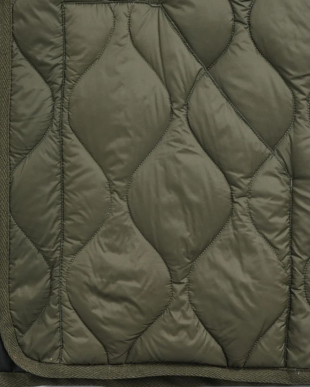 Military V Neck W-Zip Down Vest Dark Olive