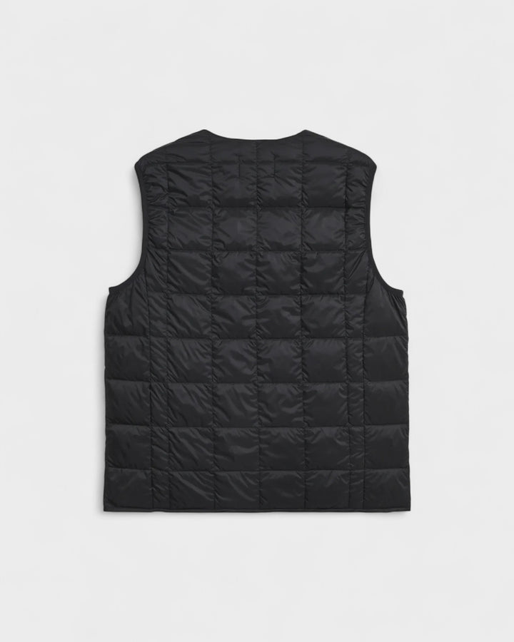 V-Neck Button Down Vest Black