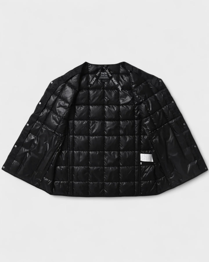 V-Neck Button Down Vest Black