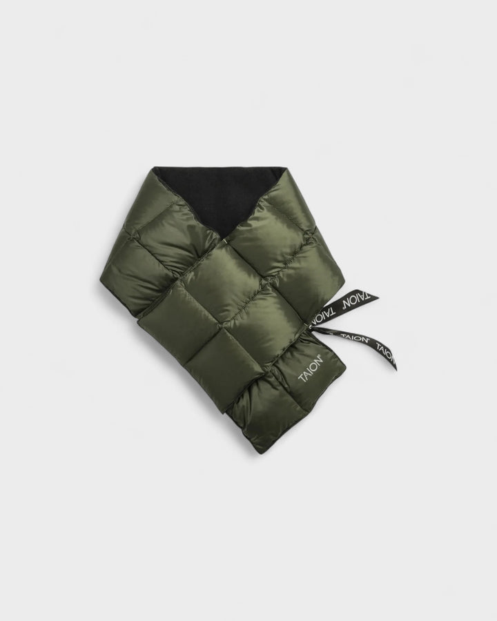 Taion Basic Down Scarf D.Olive, face à plat