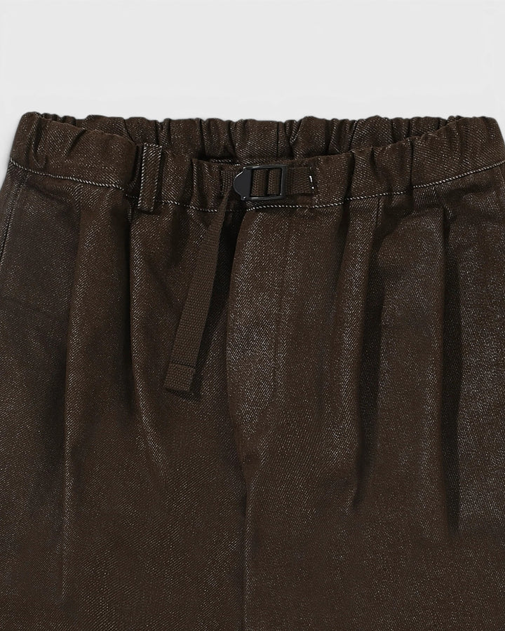 Two Tuck Wide Denim Pants Brown