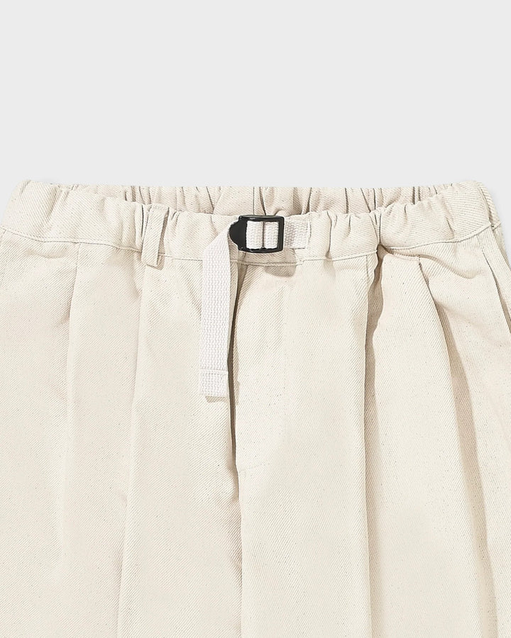 Two Tuck Wide Denim Pants Ecru