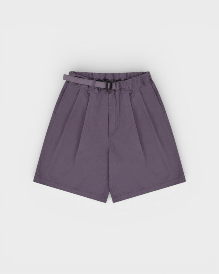 Two Tuck Wide Half Pants Purple