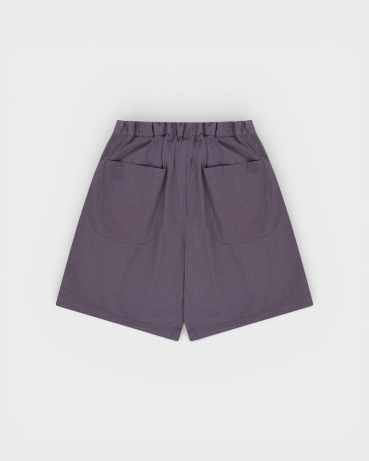Two Tuck Wide Half Pants Purple