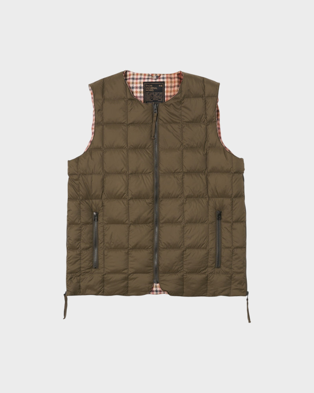 TAION x Universal Works Reversible Zip Down Vest Dark Olive