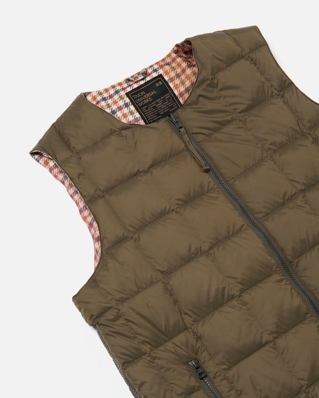 TAION x Universal Works Reversible Zip Down Vest Dark Olive