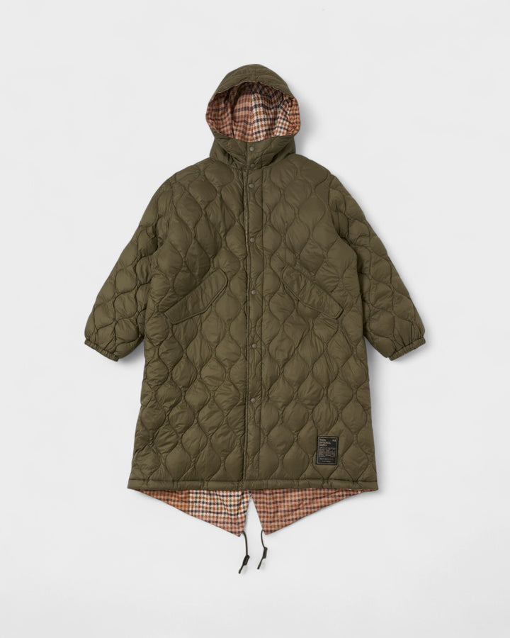 TAION x Universal Works Reversible Long Down Parka Dark Olive