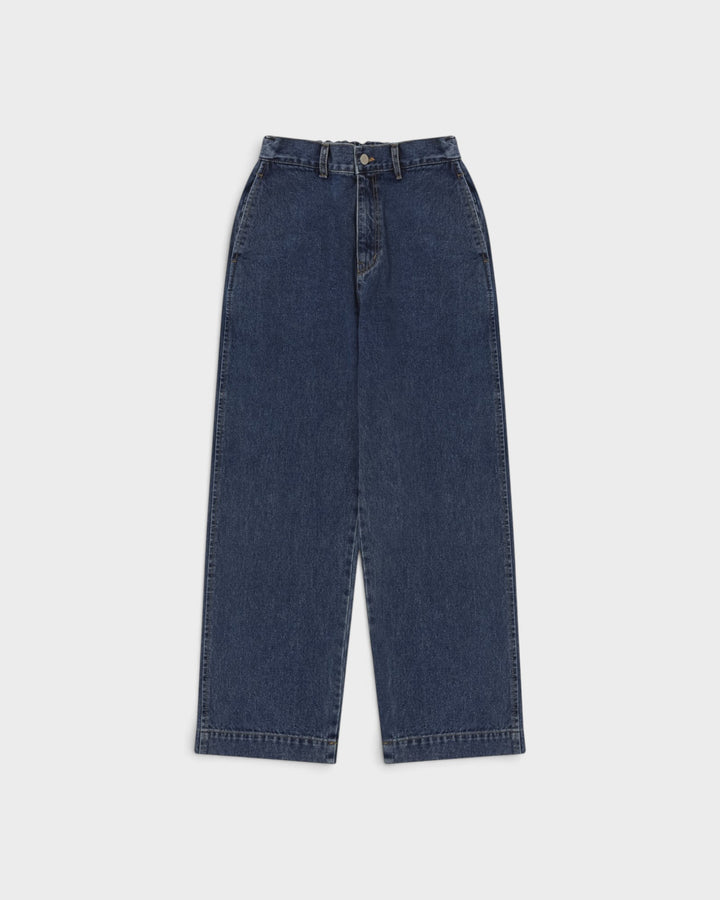 Washed Loose Denim Mid Blue