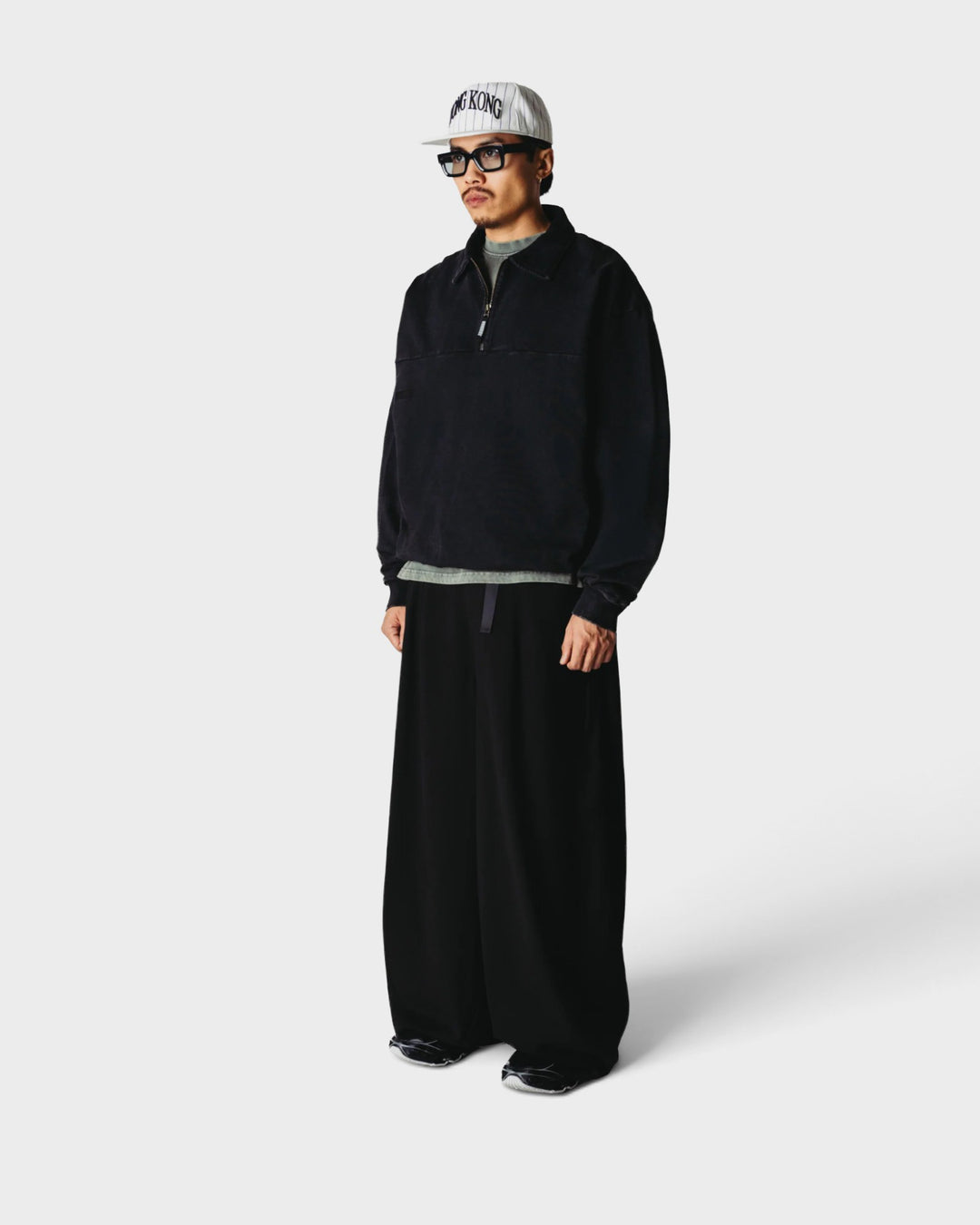WBLoke Washed Zip Polo Black