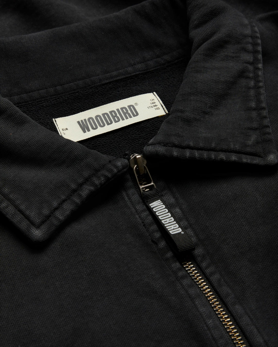 WBLoke Washed Zip Polo Black – vue 5