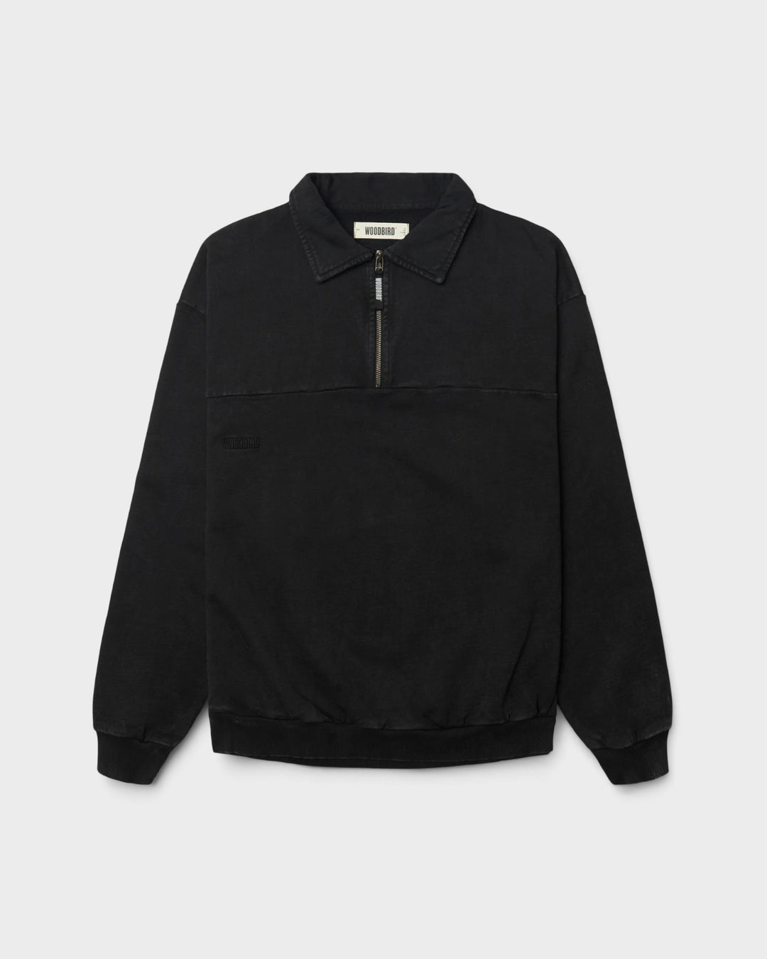 WBLoke Washed Zip Polo Black – vue 1