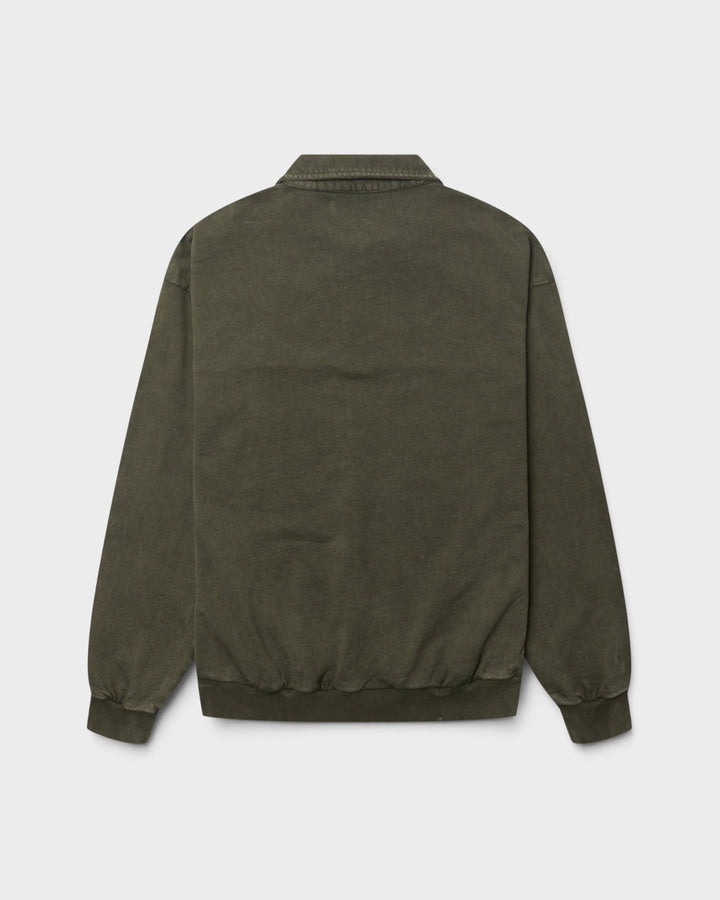 WBLoke Washed Zip Polo Dark Olive – vue 6